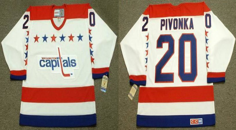 2019 Men Washington Capitals #20 Pivonka white CCM NHL jerseys